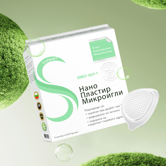 Voilaist® SMGT-GLP-1 Нано Пластир с Микроигли – Безболезнено и дълготрайно решение за борба с наднорменото тегло, диабета и сърдечно-съдовите заболявания.